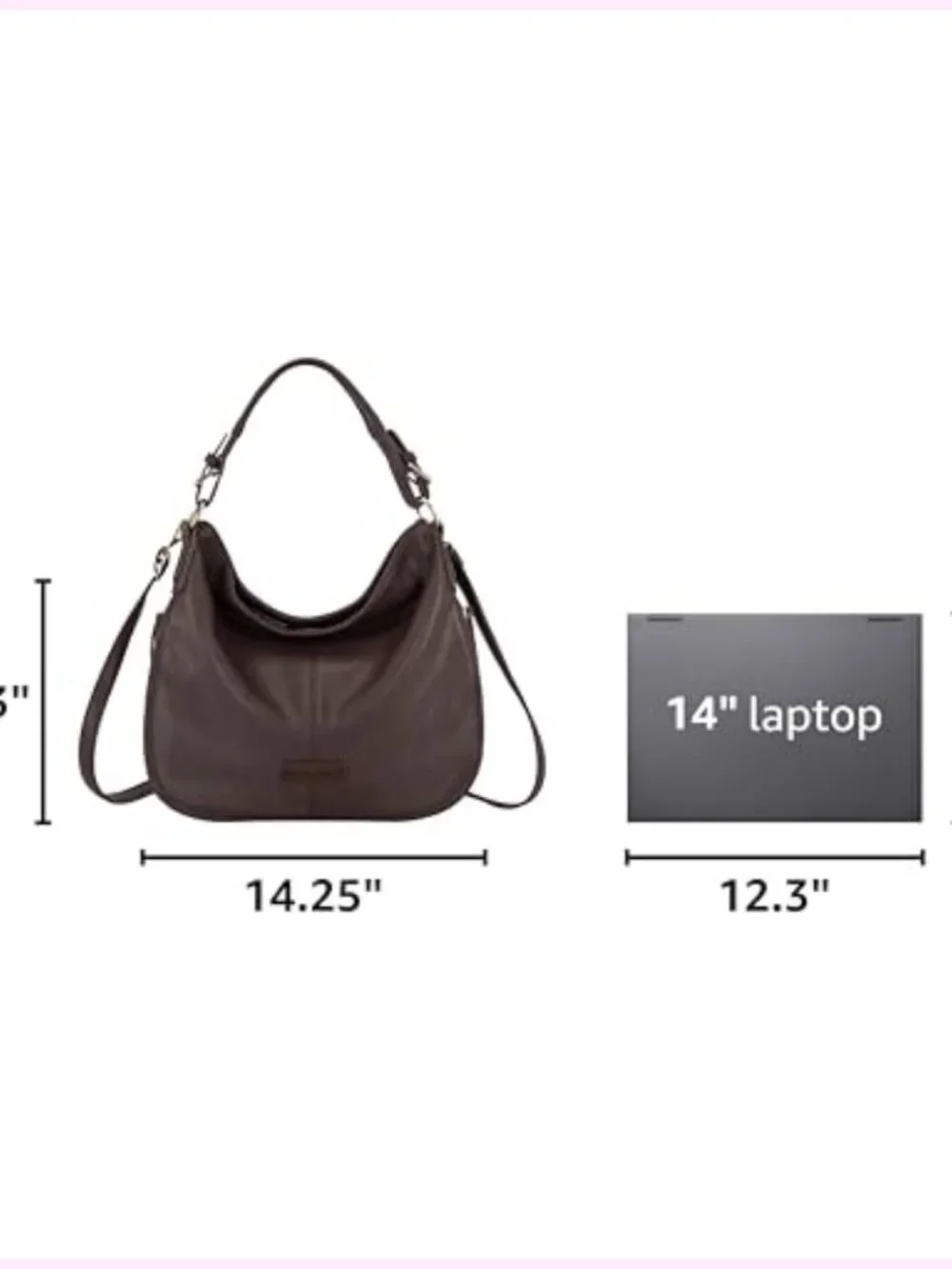 Vegan Leather Hobo Bag with Expandable Side Zipper & Multiple Pockets